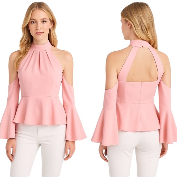 Tops - Blush Pink Cold Shoulder Side Sleeve Top